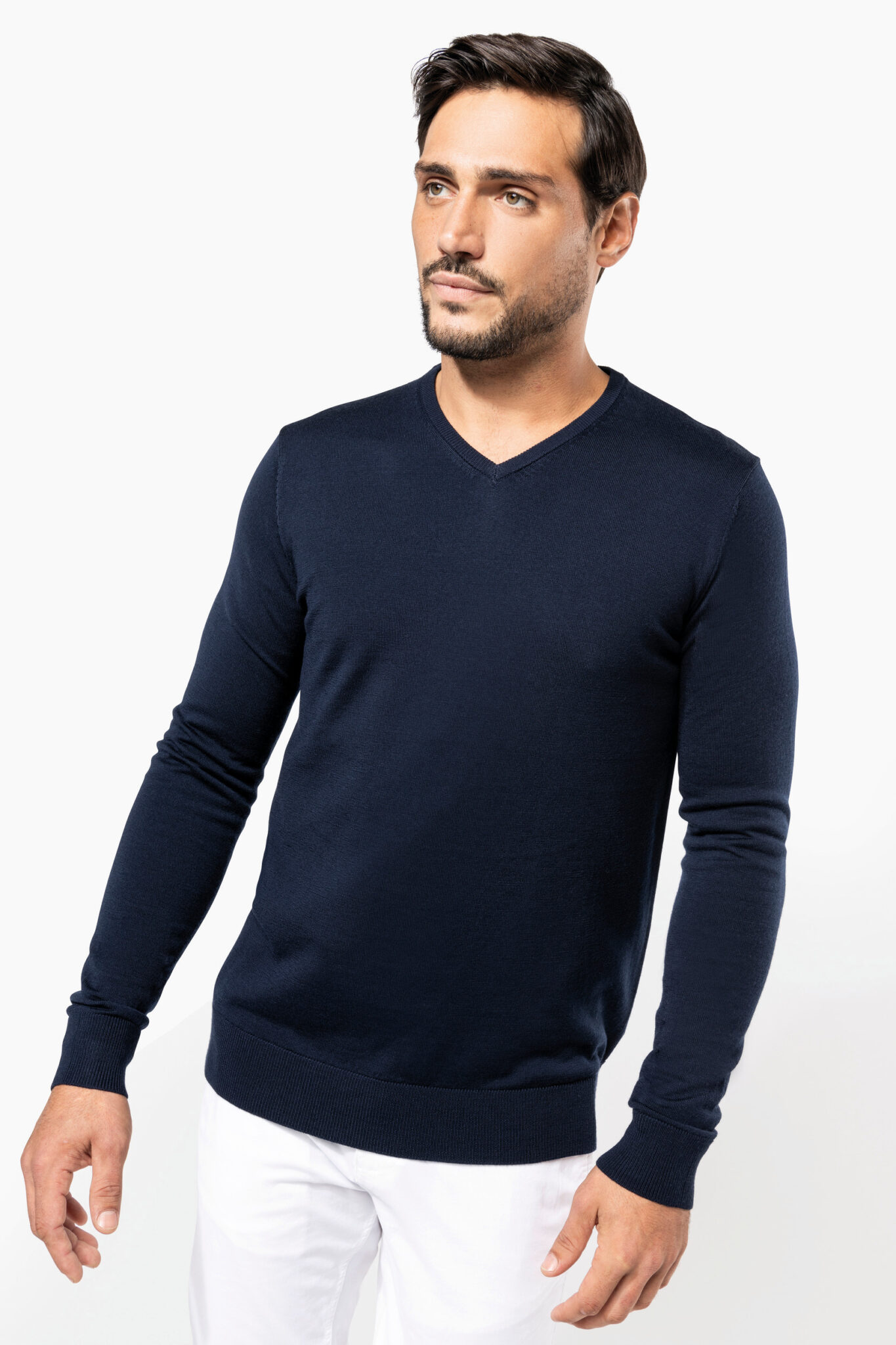 Visuel Pull Mérinos col V homme