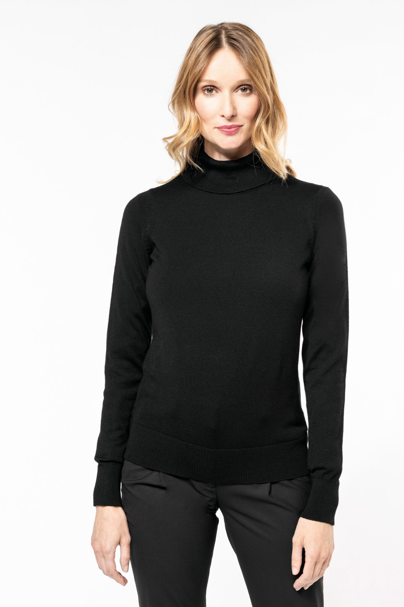 Visuel Pull Mérinos col roulé femme