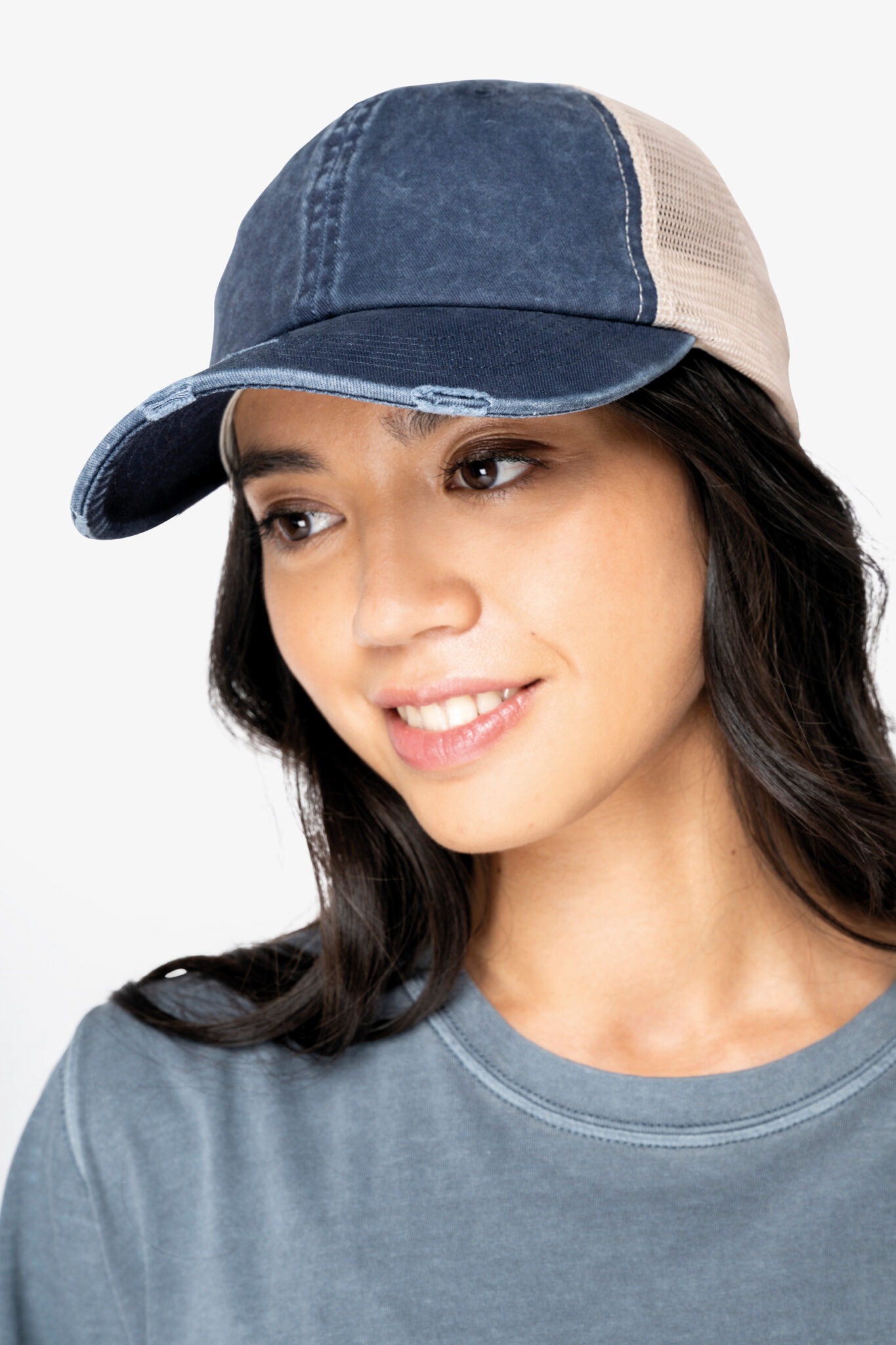 Visuel Casquette trucker écoresponsable  effet déchiré unisexe