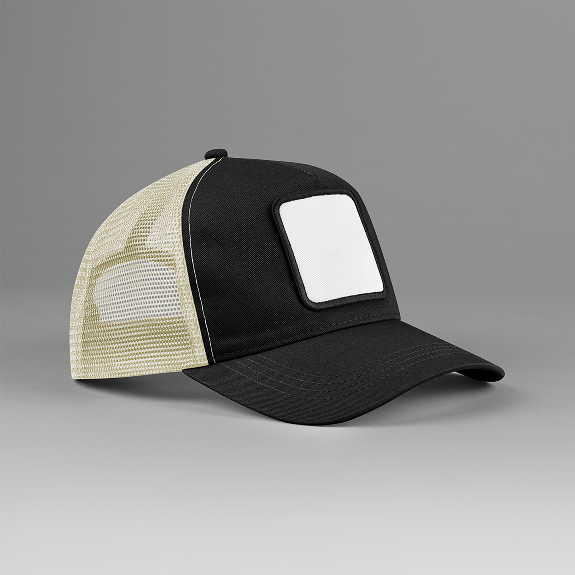Visuel Casquette trucker 5 panneaux avec patch carré