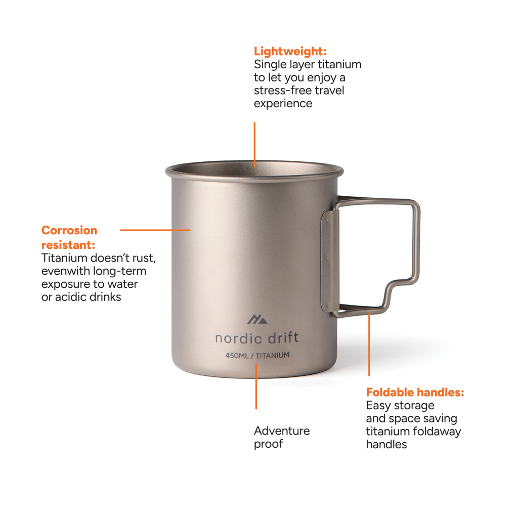 Miniature 3 pour Tasse 450 ml ultra légère en titane Nordic Drift Trail