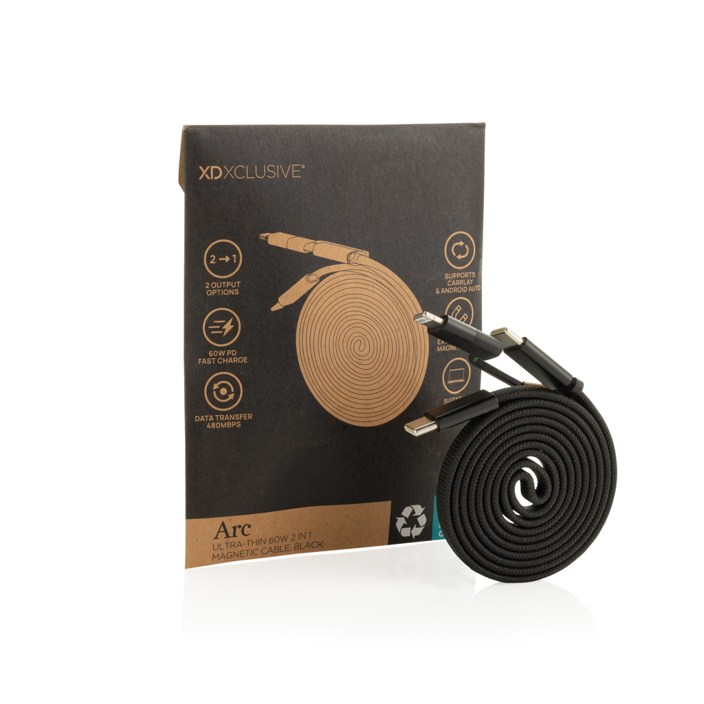 Miniature 3 pour Câble magnétique 60W 2 en 1 Arc en PET RCS