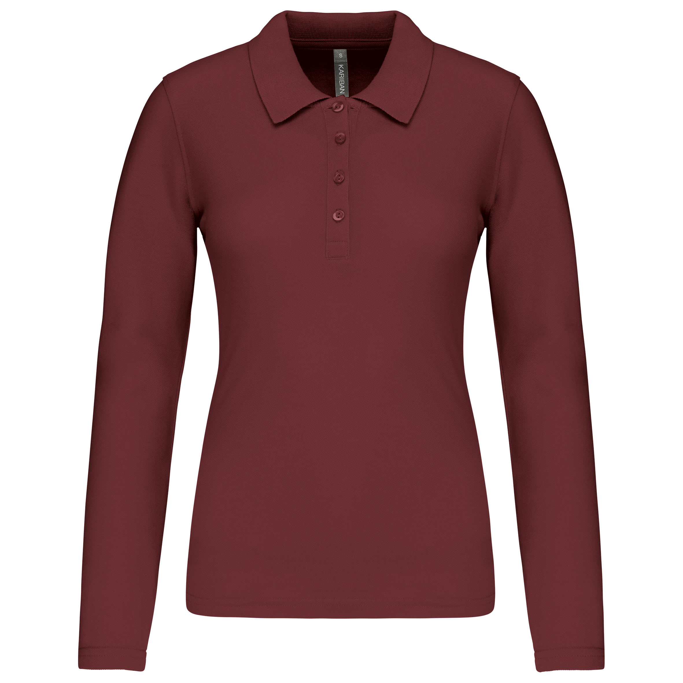 Miniature 24 pour Polo piqué manches longues femme