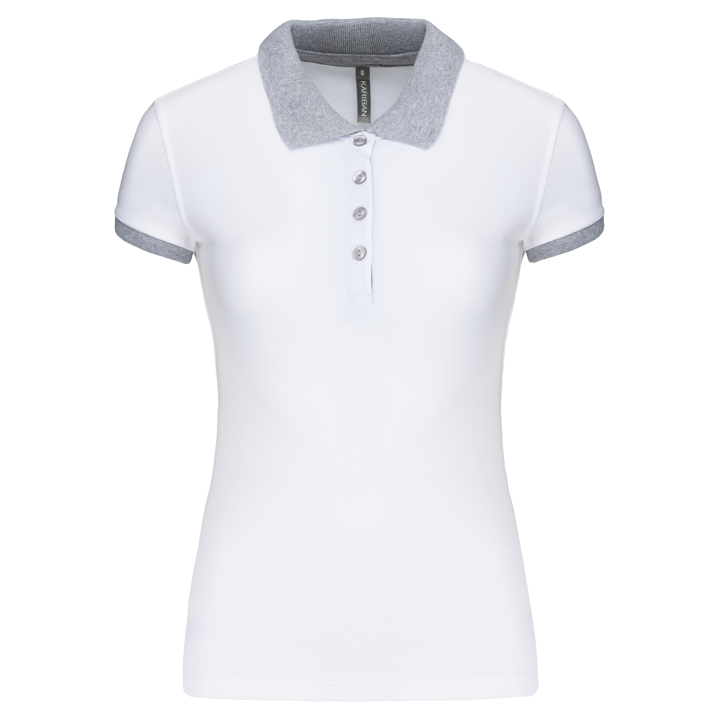Miniature 15 pour Polo piqué bicolore femme