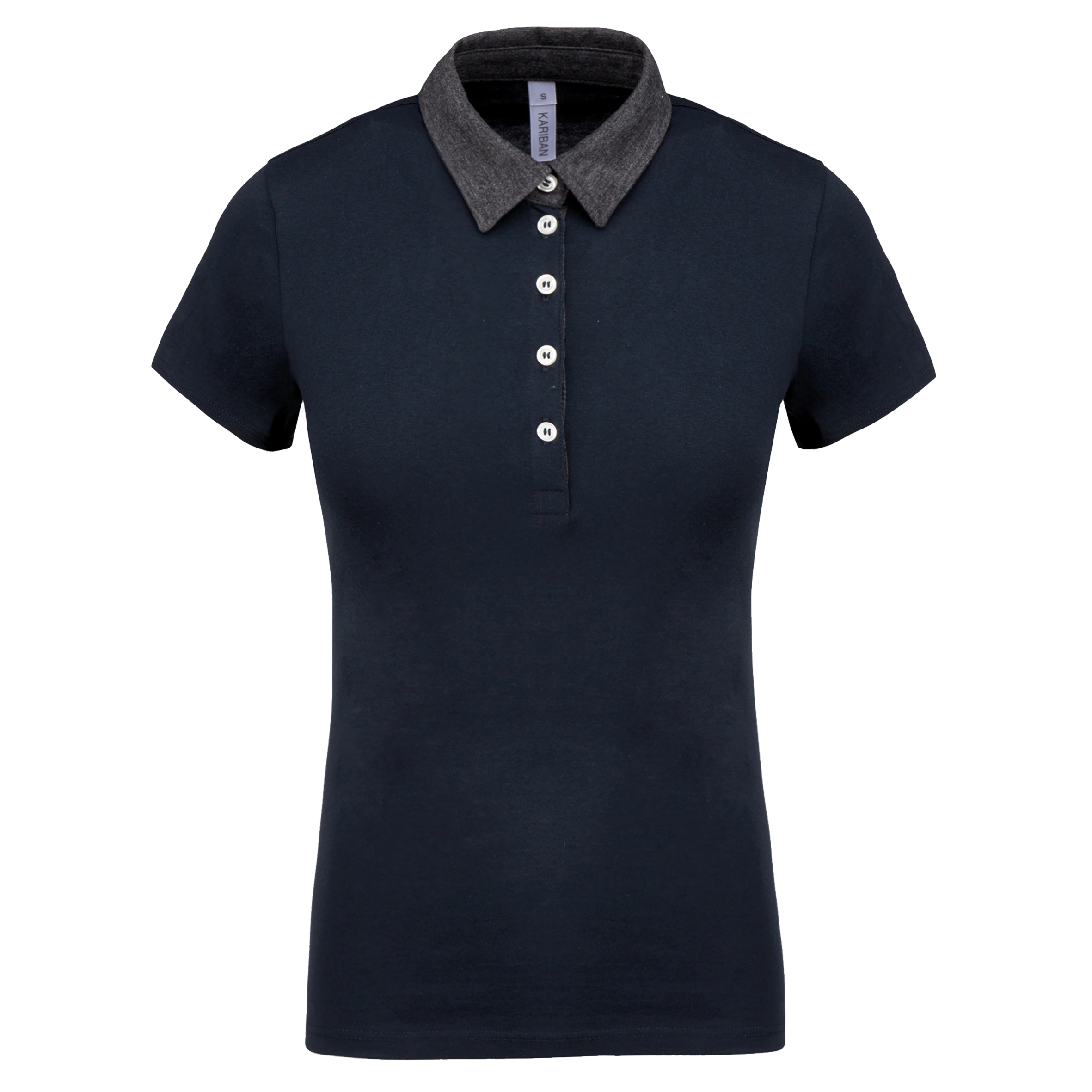 Miniature 15 pour Polo jersey bicolore femme