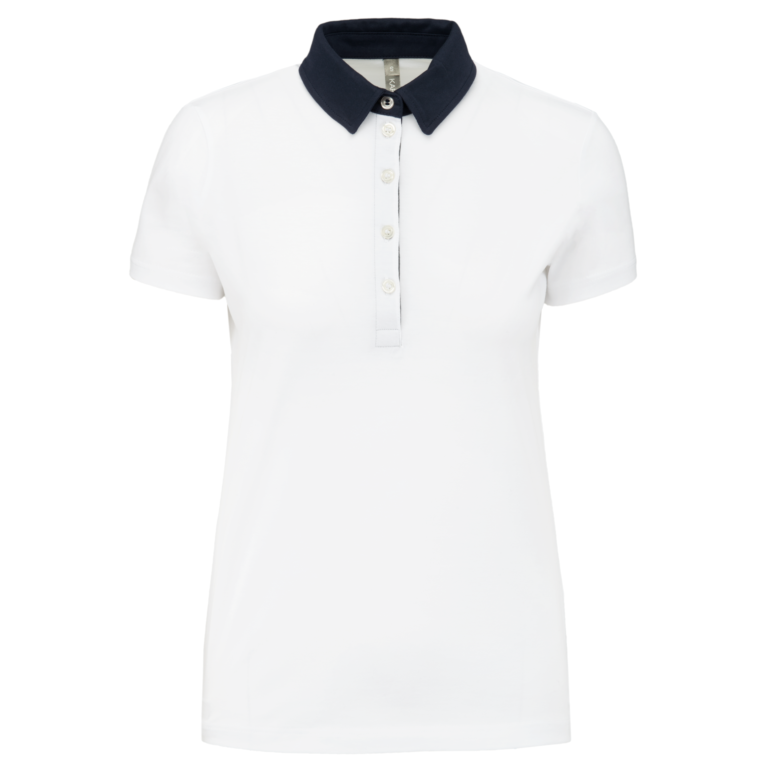 Miniature 17 pour Polo jersey bicolore femme