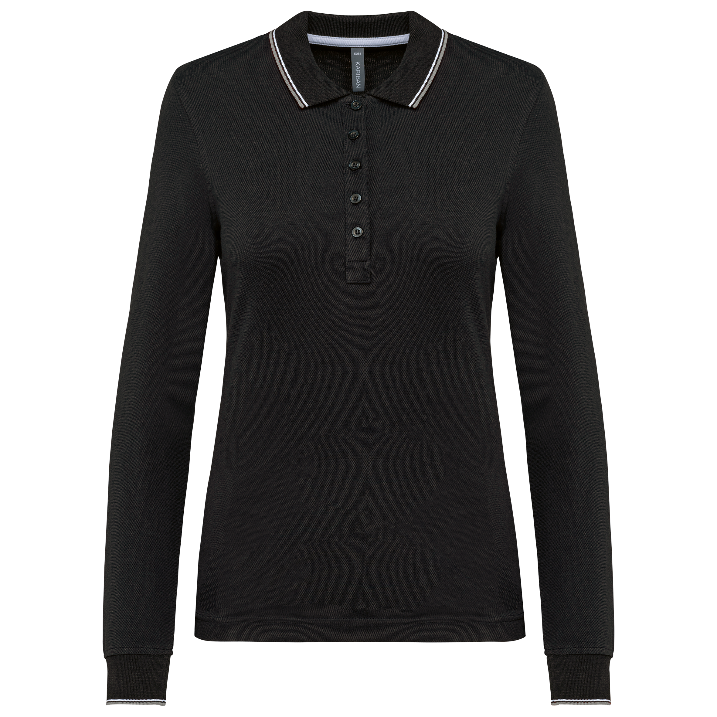 Miniature 8 pour Polo maille piquée manches longues femme