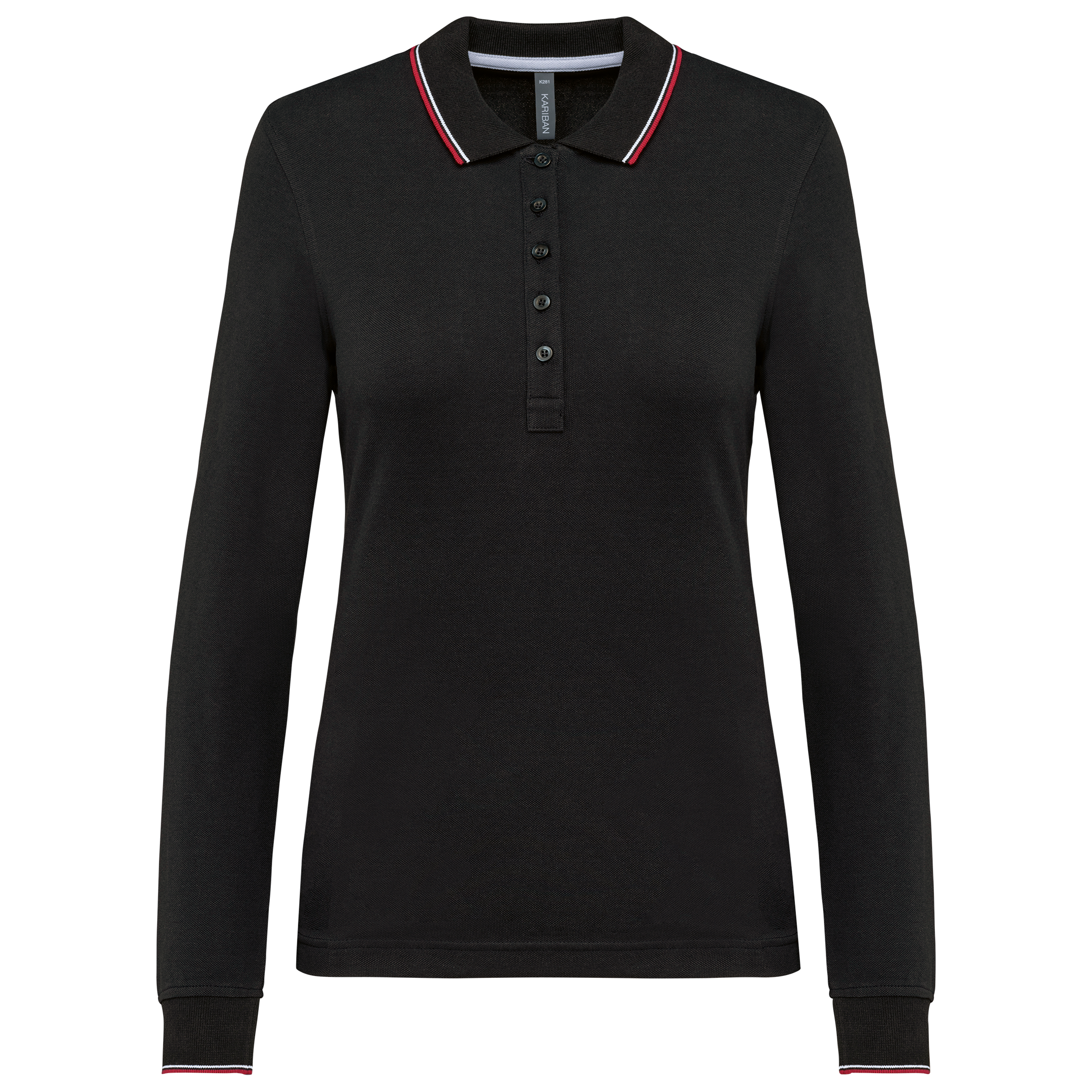 Miniature 9 pour Polo maille piquée manches longues femme