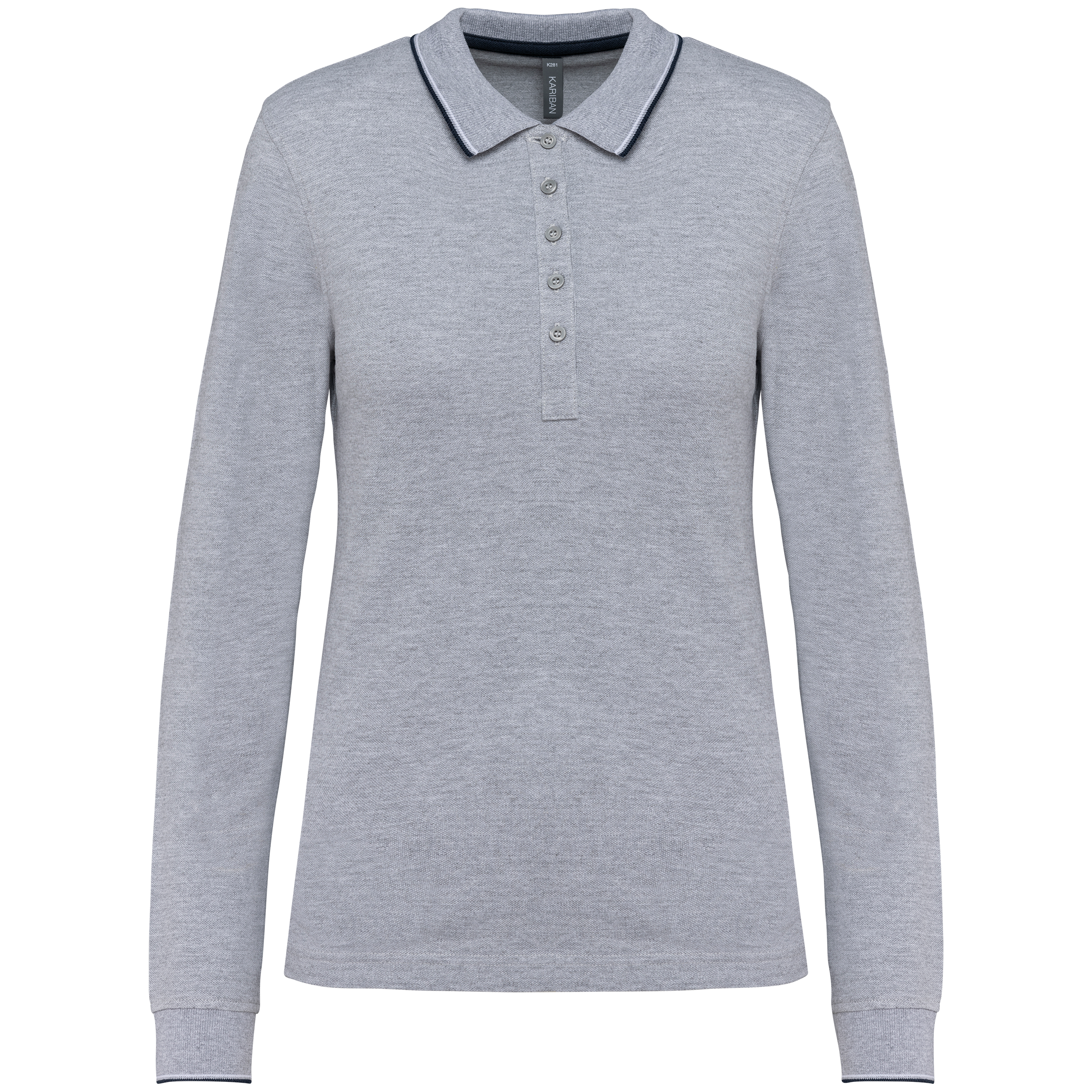 Miniature 11 pour Polo maille piquée manches longues femme