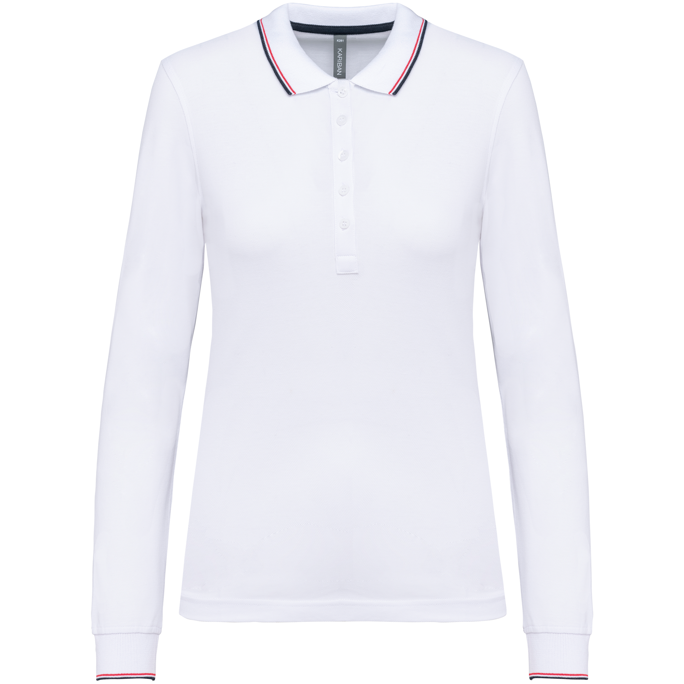Miniature 12 pour Polo maille piquée manches longues femme