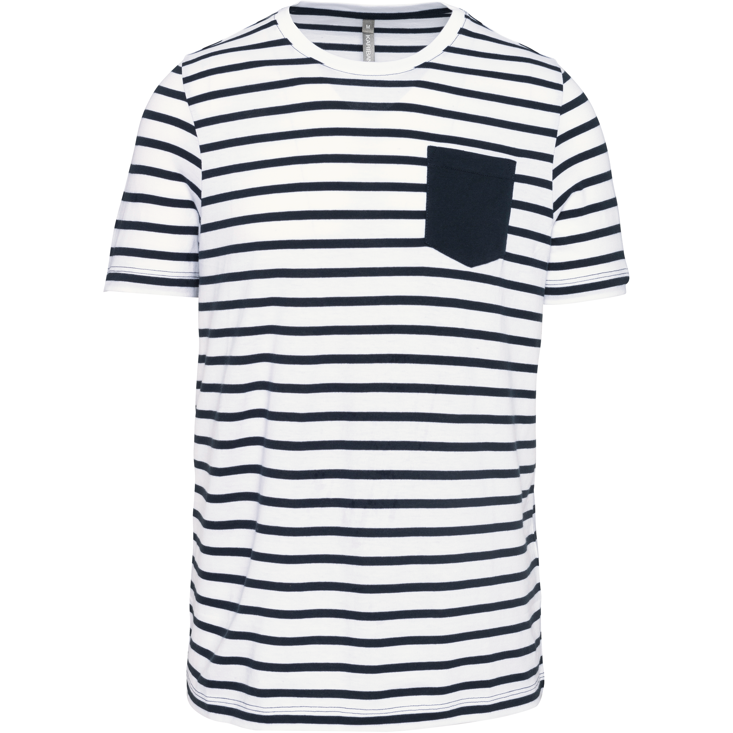 Miniature 9 pour T-shirt rayé marin avec poche manches courtes homme