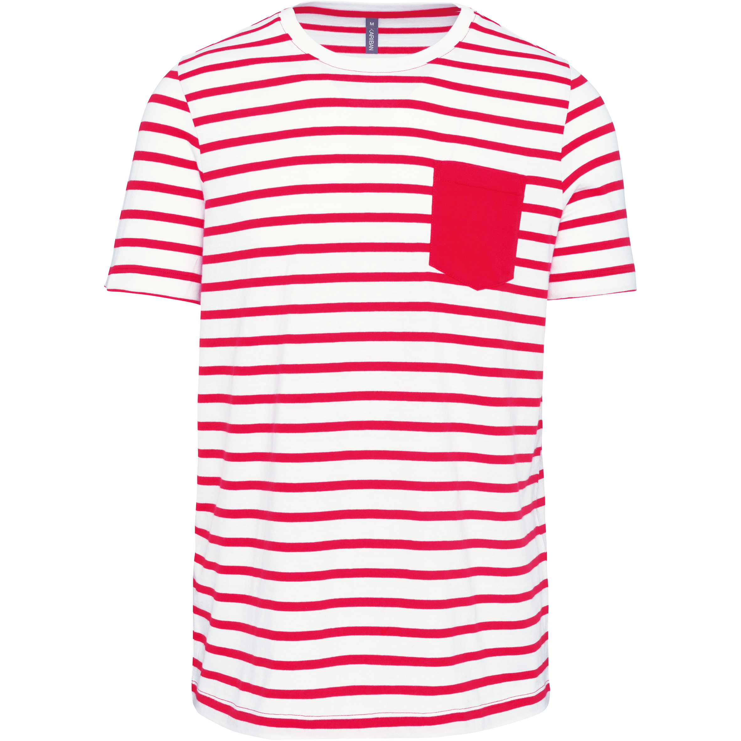 Miniature 10 pour T-shirt rayé marin avec poche manches courtes homme