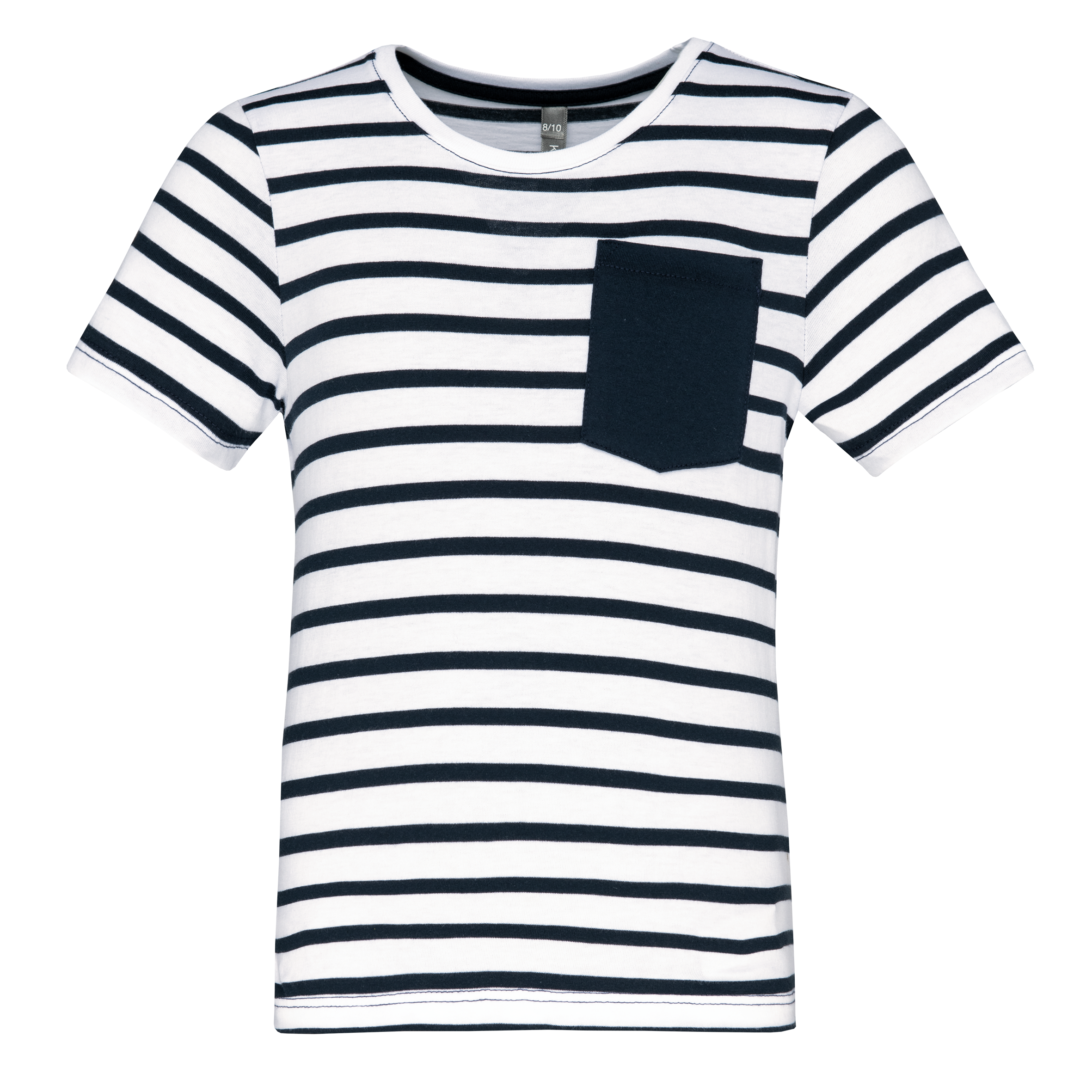 Miniature 6 pour T-shirt rayé marin avec poche manches courtes enfant