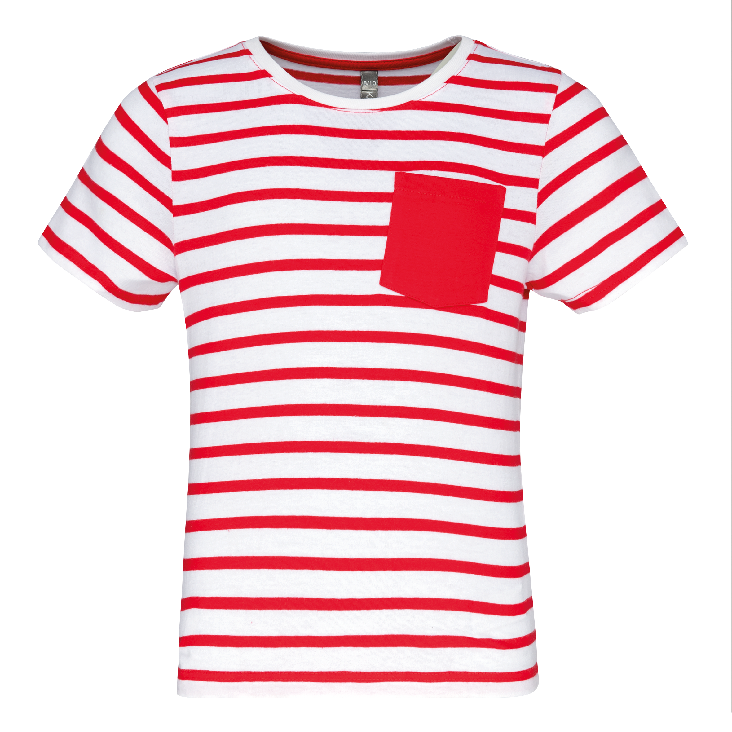 Miniature 7 pour T-shirt rayé marin avec poche manches courtes enfant