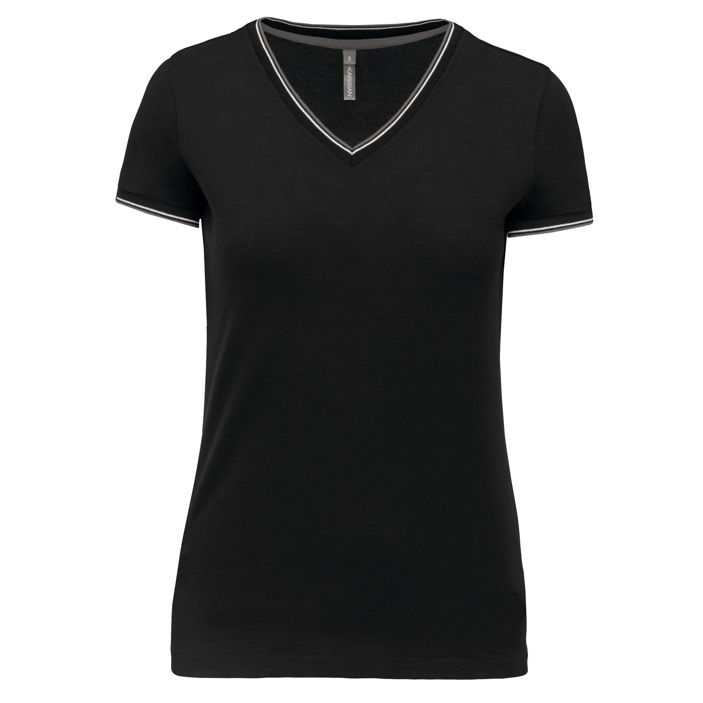 Miniature 9 pour T-shirt maille piquée col V femme