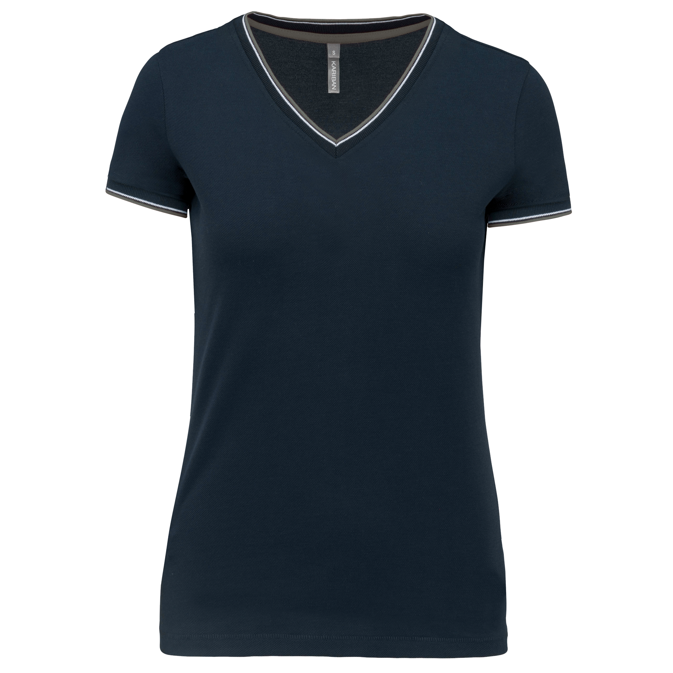 Miniature 10 pour T-shirt maille piquée col V femme