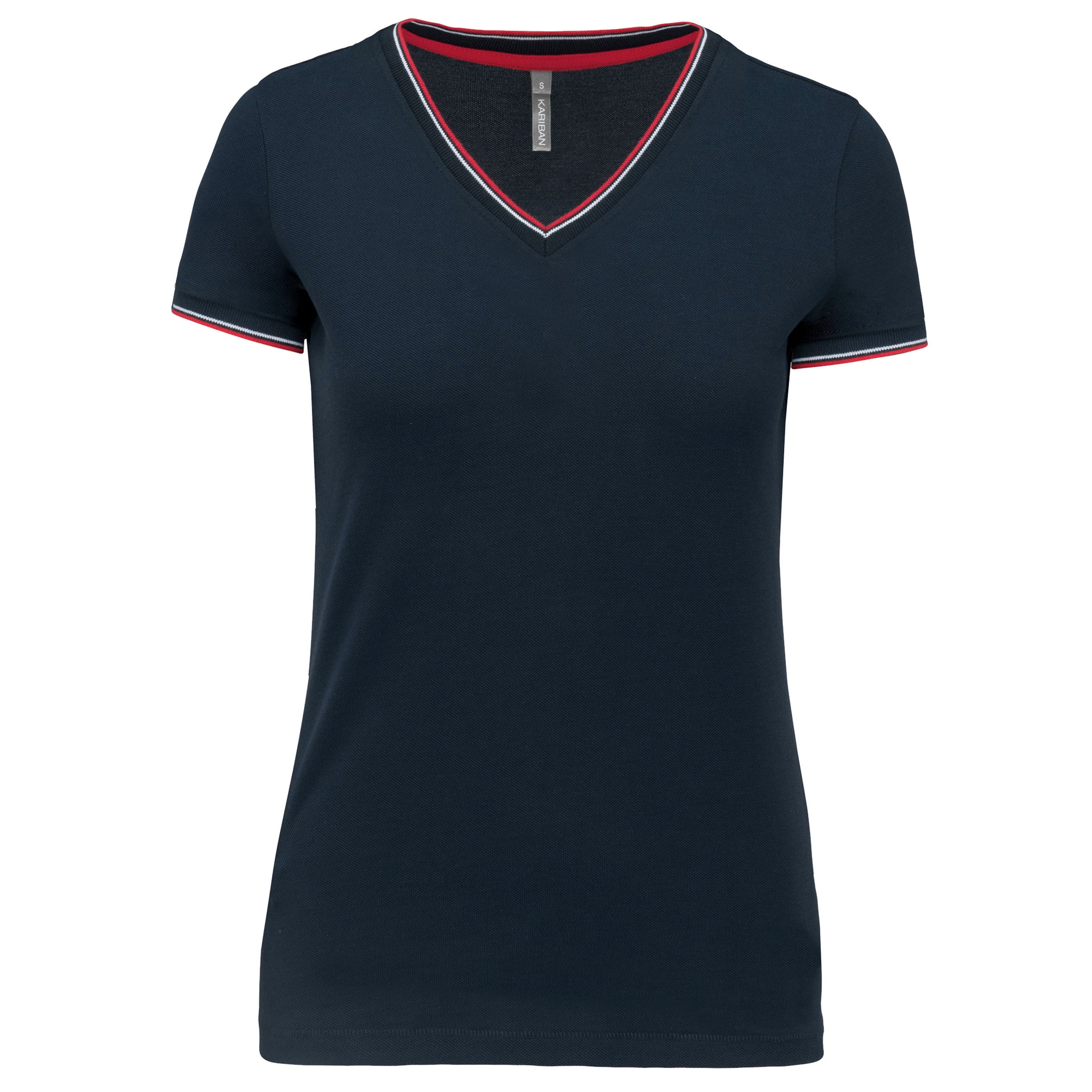 Miniature 11 pour T-shirt maille piquée col V femme