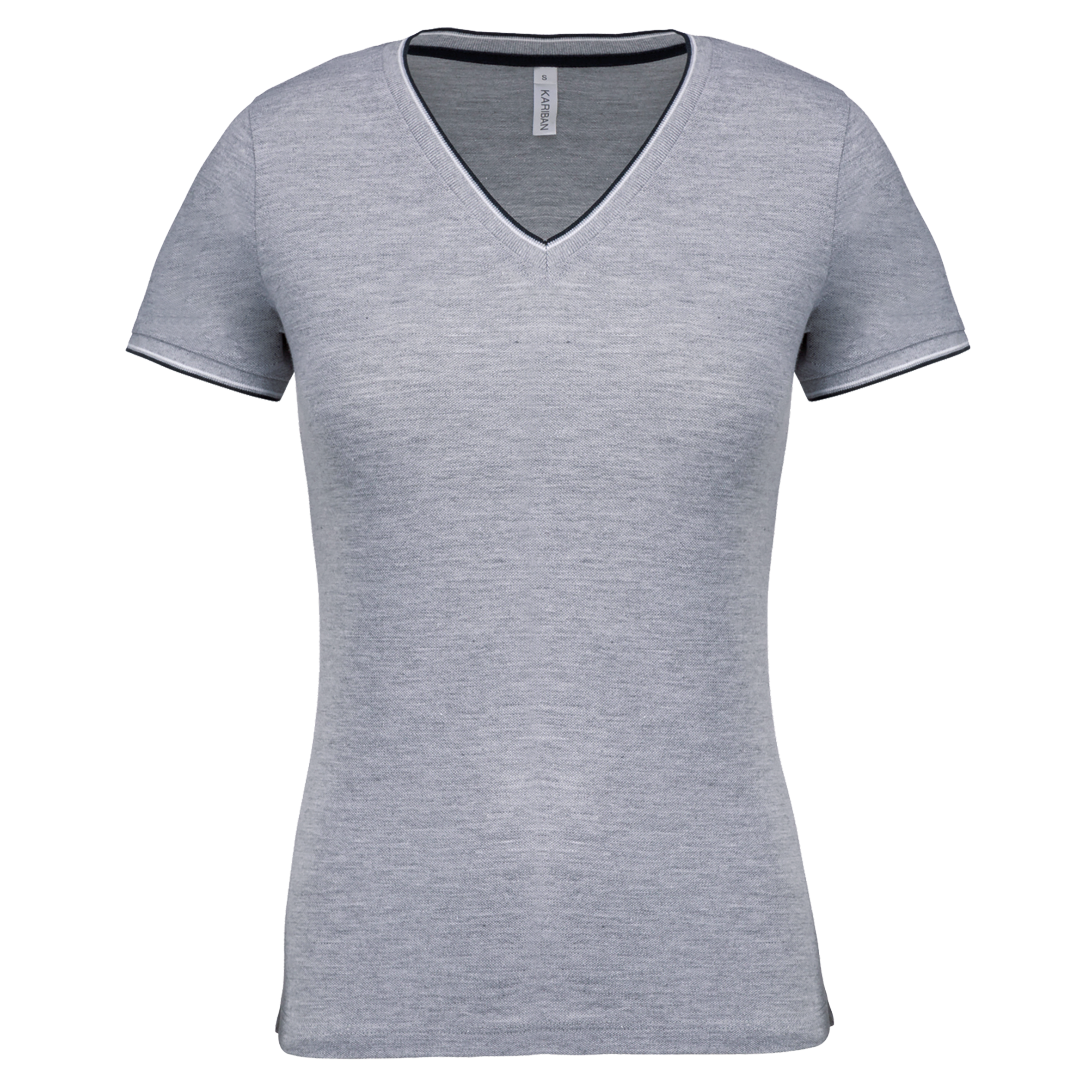 Miniature 12 pour T-shirt maille piquée col V femme