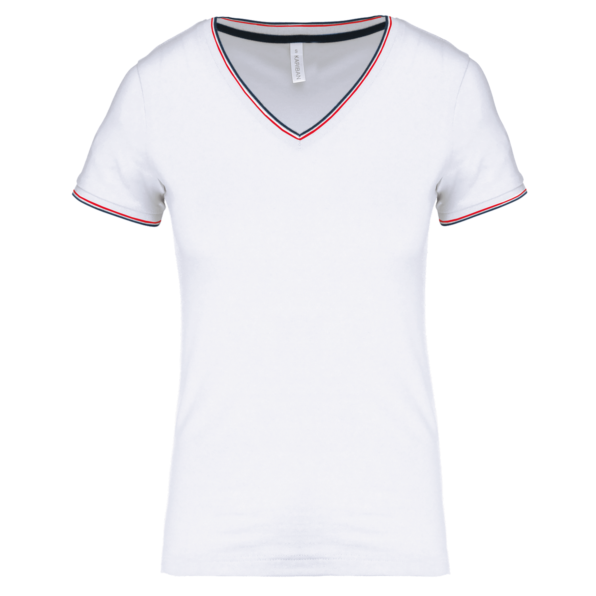 Miniature 14 pour T-shirt maille piquée col V femme
