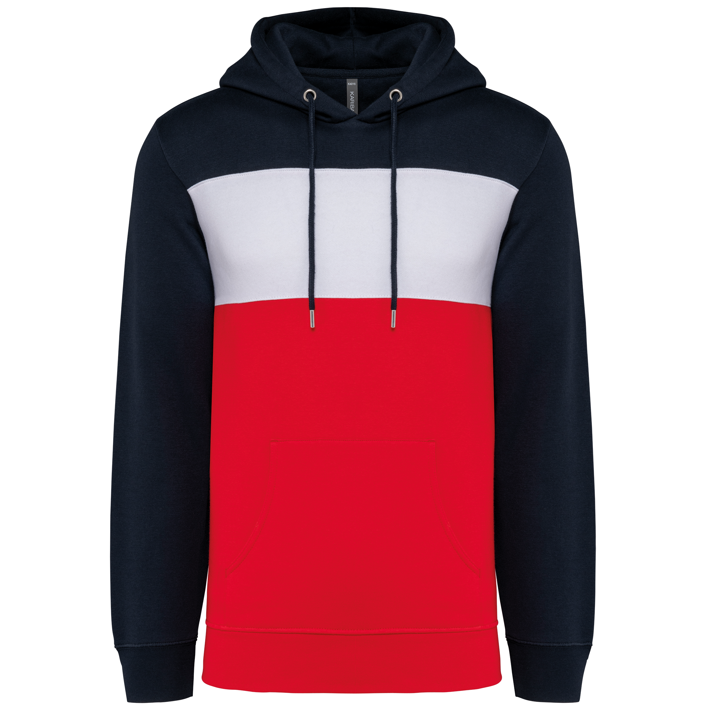Miniature 13 pour Sweat-shirt tricolore à capuche unisexe