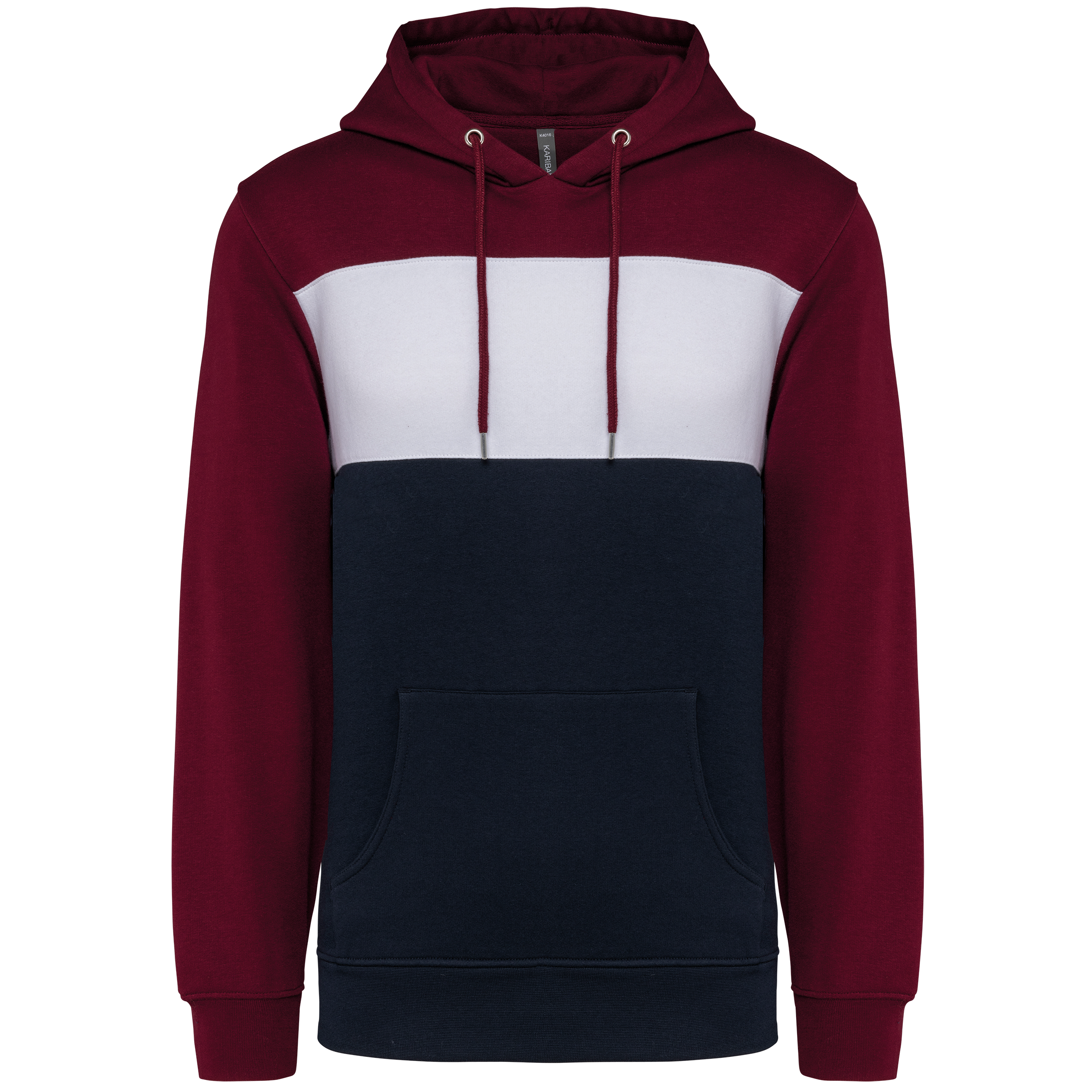 Miniature 14 pour Sweat-shirt tricolore à capuche unisexe
