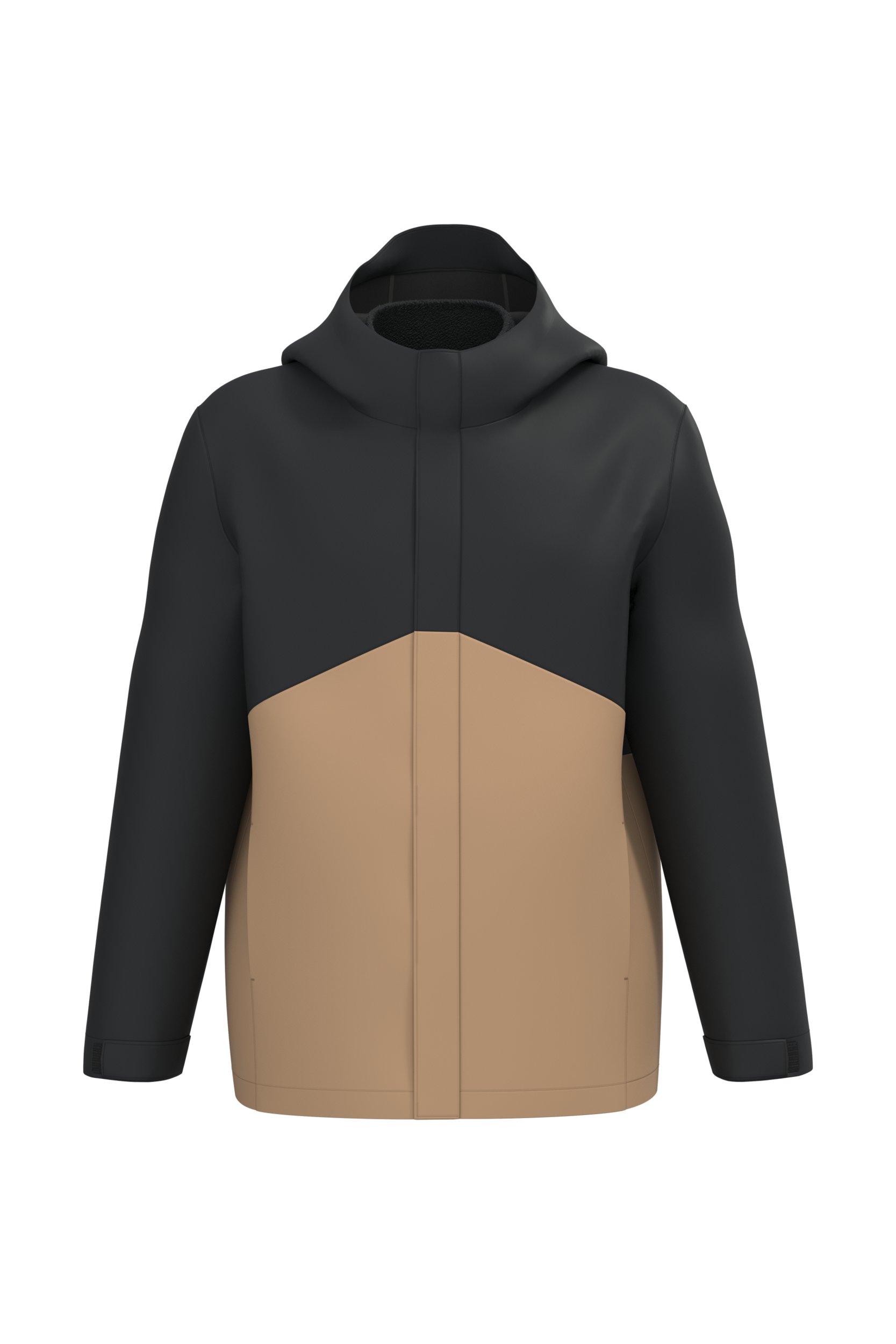Miniature 2 pour Parka 3-en-1 imperméable à capuche bicolore unisexe