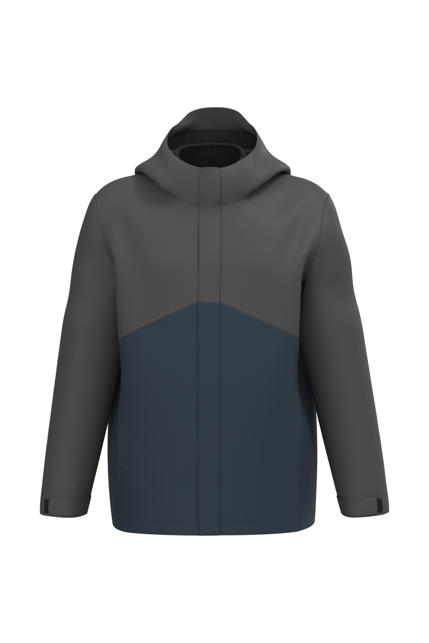 Miniature 3 pour Parka 3-en-1 imperméable à capuche bicolore unisexe
