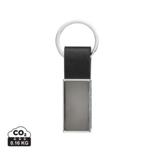Visuel Porte-clés luxe en PU et alliage de zinc recyclé RCS