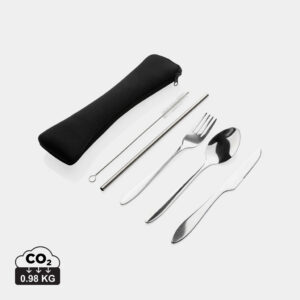 Visuel Set de 4 couverts réutilisables en acier inoxydable