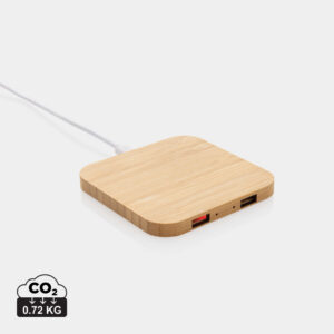 Visuel Chargeur sans fil 10W et avec ports USB en bambou FSC®