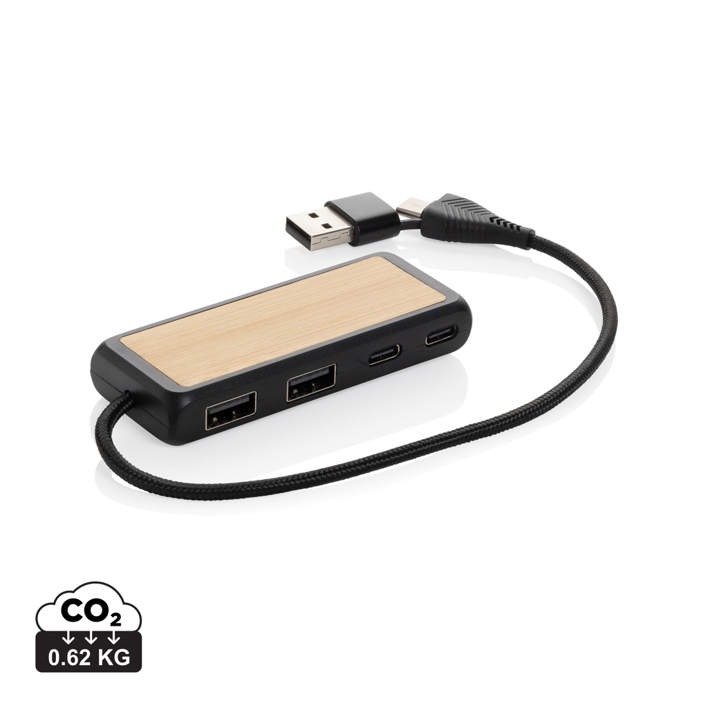 Miniature 1 pour Hub USB à double entrée en plastique et en bambou  RCS Link