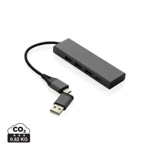 Visuel Hub avec 3 ports USB en aluminium recyclé RCS Terra