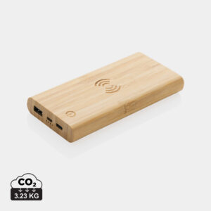 Visuel Powerbank 8000 mAh avec induction 5W en bambou certifié FSC®