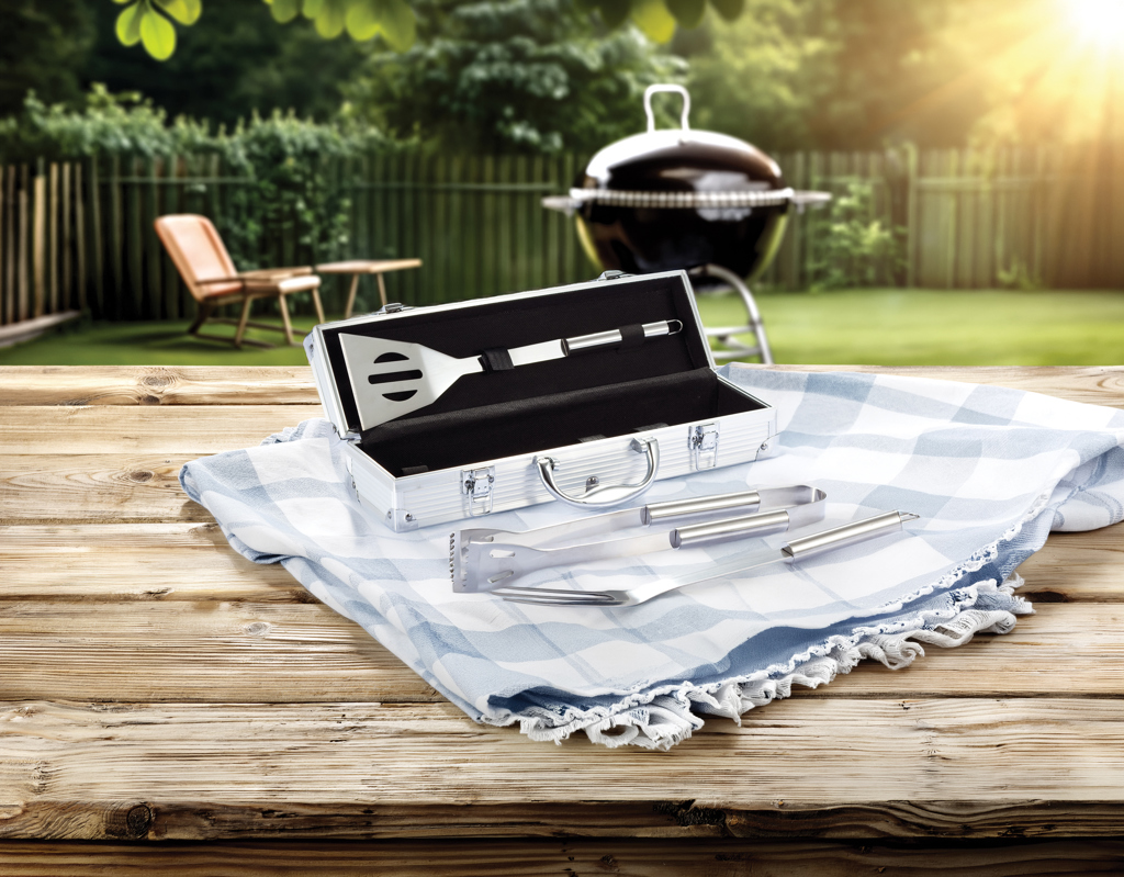Miniature 6 pour Set de 3 pcs pour barbecue en coffret aluminium
