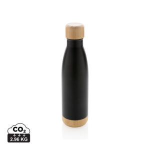 Visuel Bouteille isotherme en acier avec finition bambou