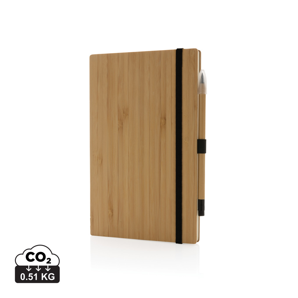 Miniature 1 pour Set avec carnet et crayon infini en bambou FSC ®