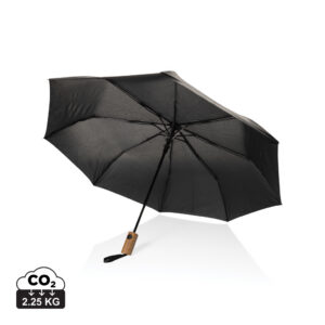 Visuel Mini parapluie 21" à ouverture auto en bois d'acacia Kaycey