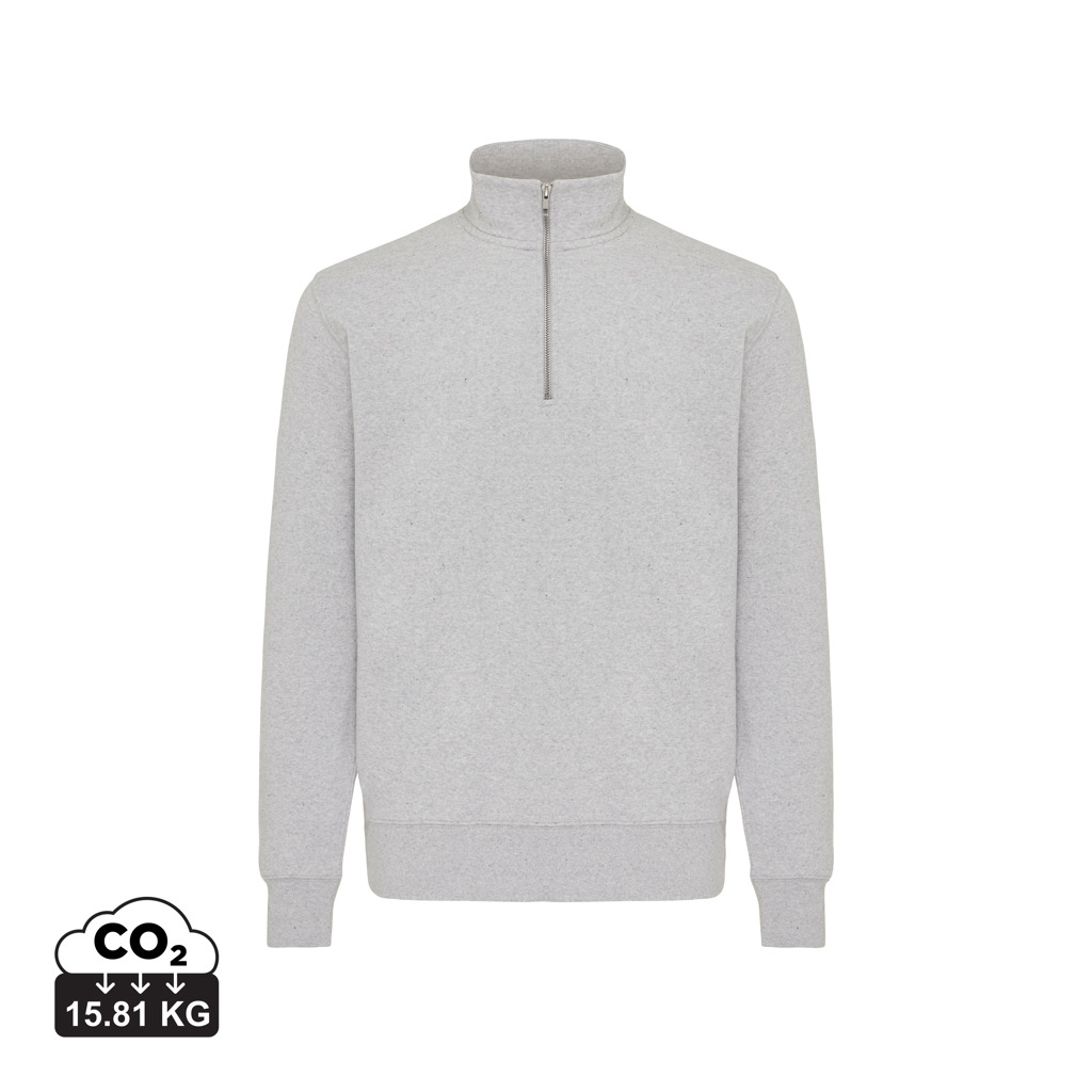 Miniature 23 pour Sweater IQONIQ à col montant zippé en coton recyclé Elgon