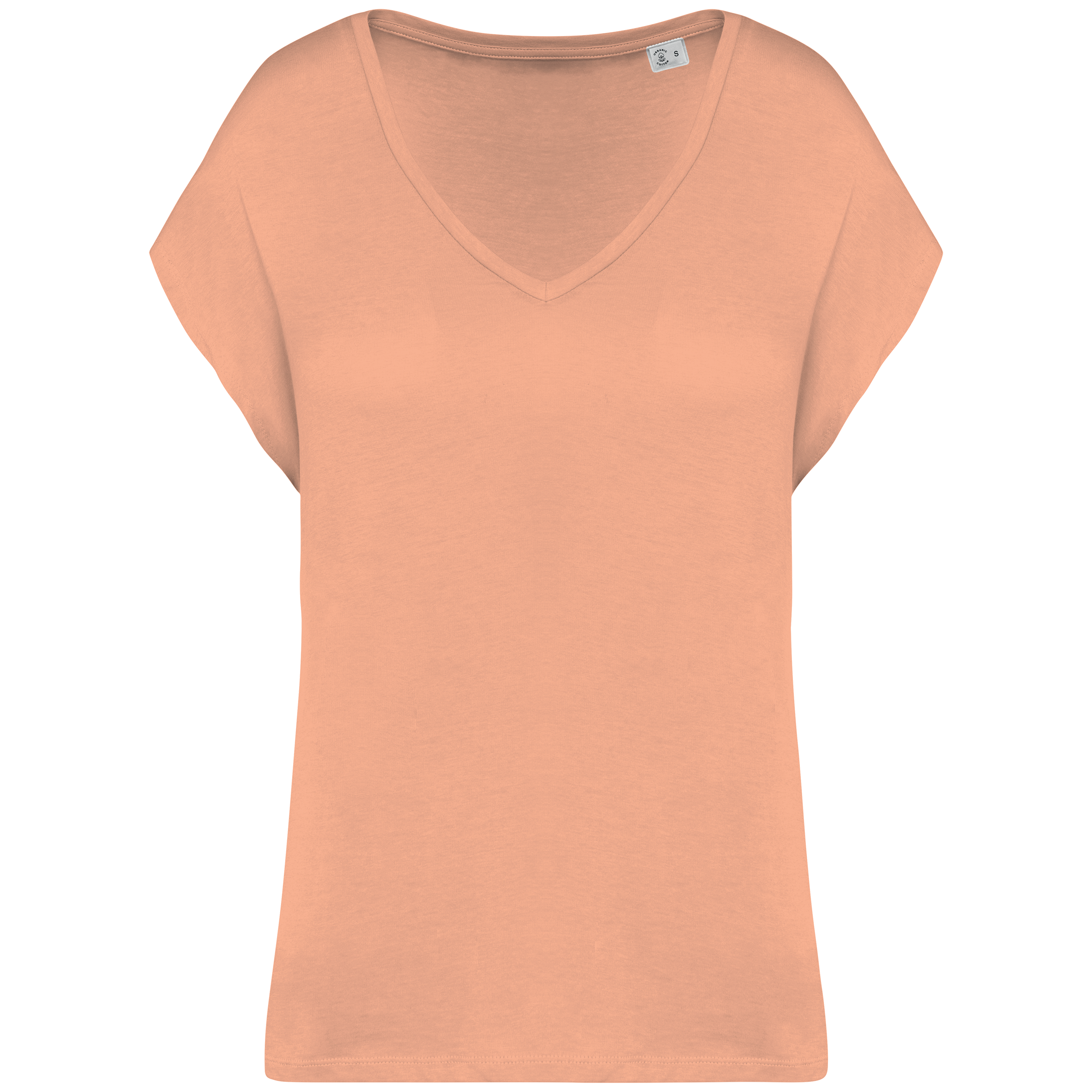 Miniature 7 pour T-shirt écoresponsable loose à col V femme