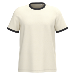 Visuel T-shirt ringer écoresponsable à bords contrastés effet délavé homme