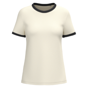 Visuel T-shirt ringer écoresponsable à bords contrastés effet délavé femme