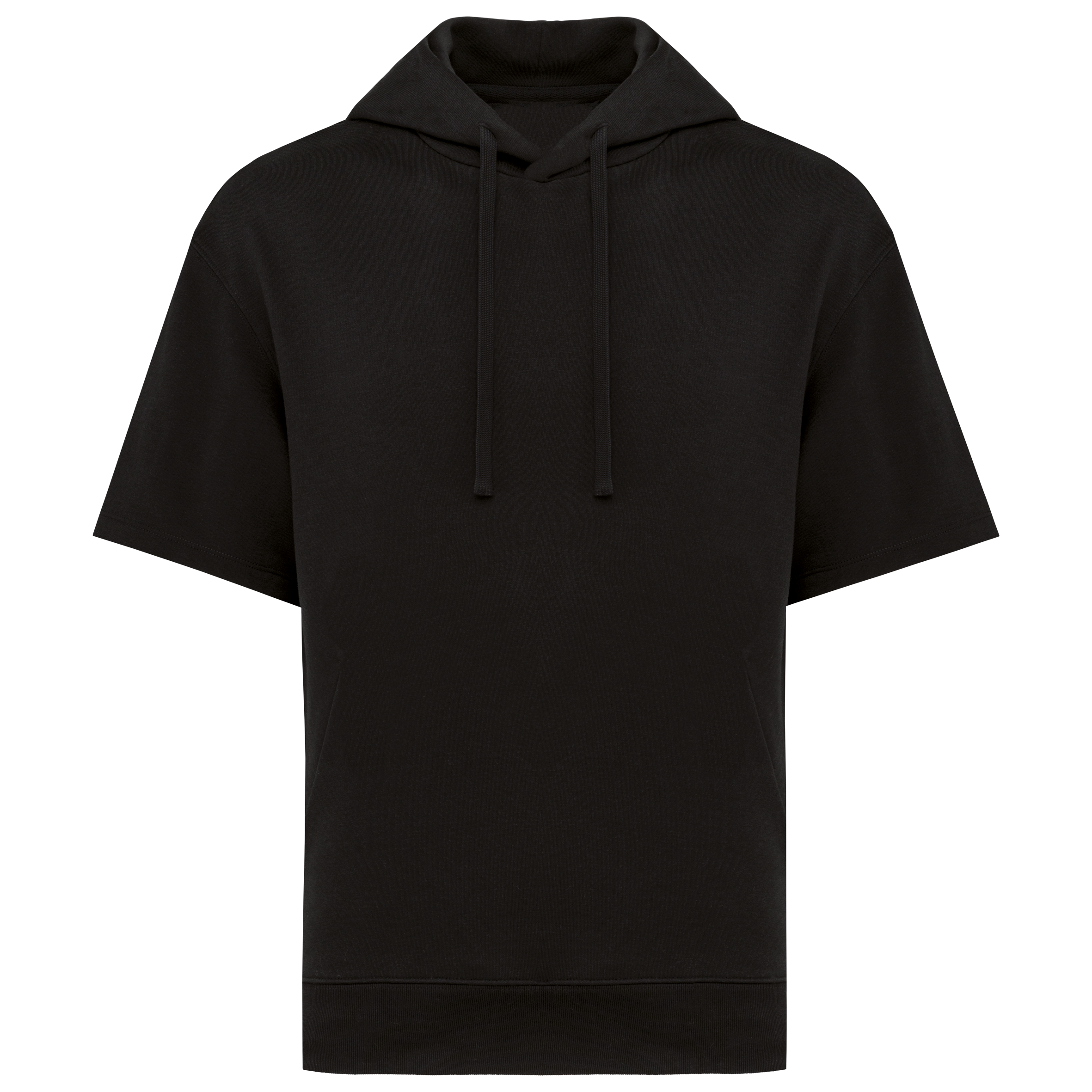 Miniature 1 pour Sweat-shirt écoresponsable à capuche à épaules tombantes manches courtes French Terry unisexe