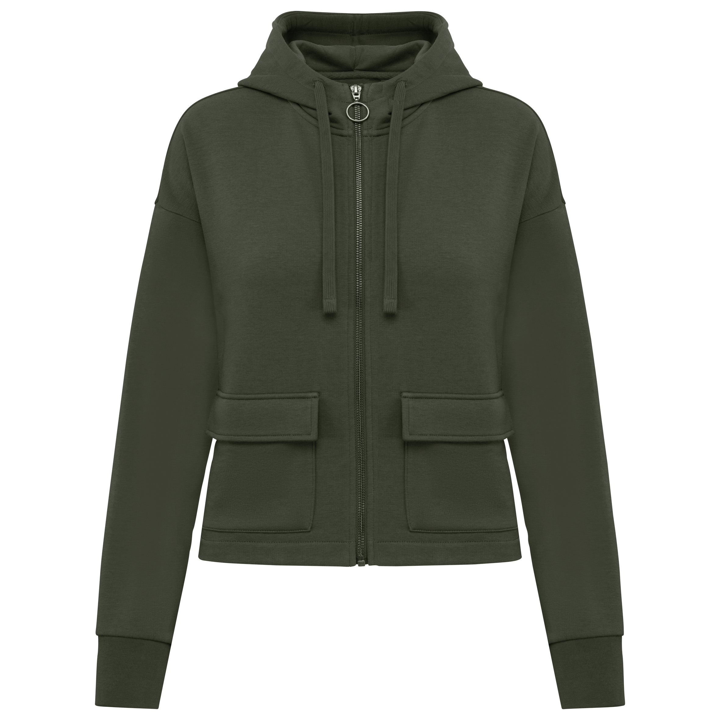 Miniature 11 pour Sweat-shirt écoresponsable zippé à capuche French Terry femme
