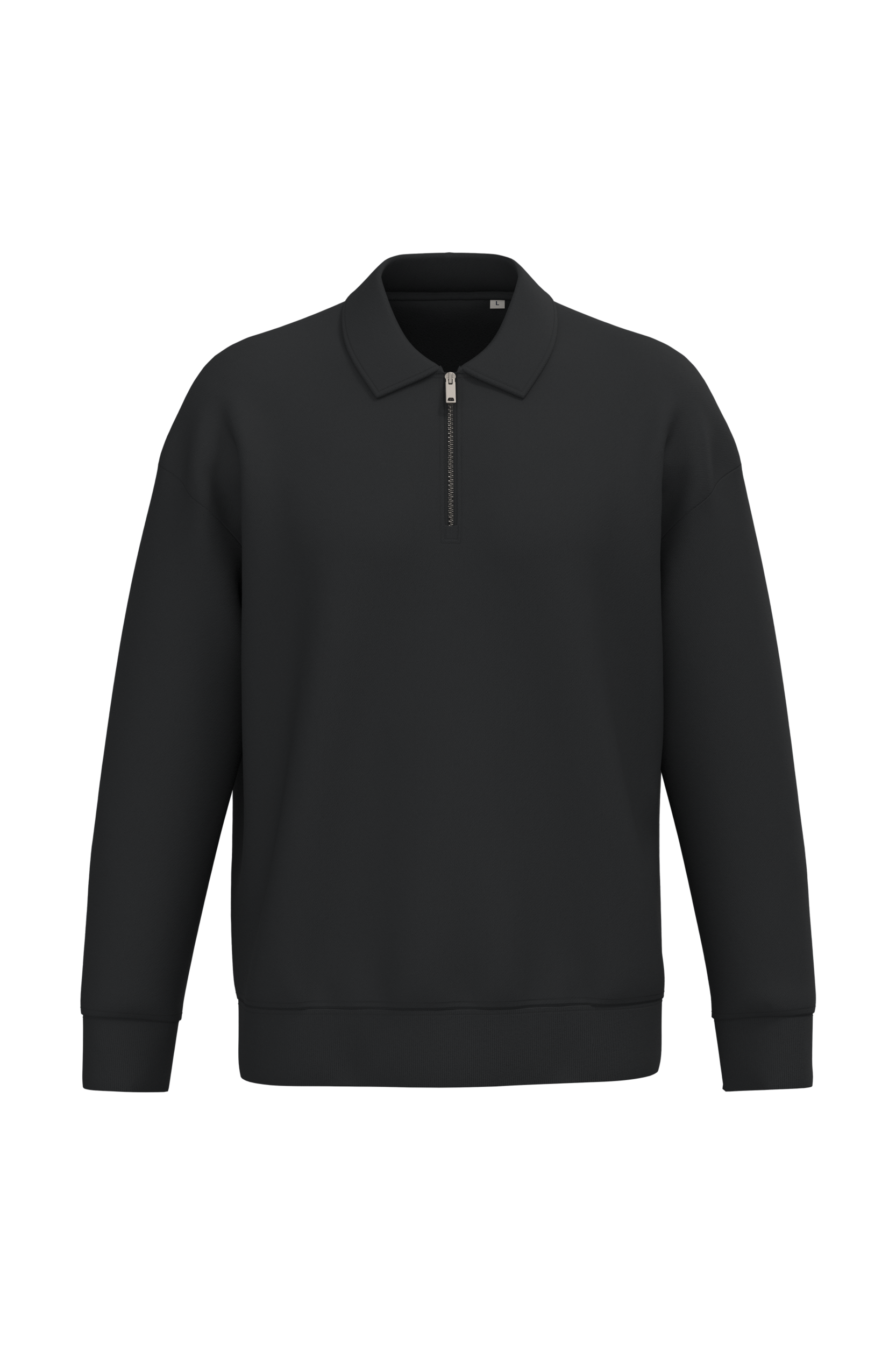 Miniature 1 pour Sweat-shirt écoresponsable quart zip col polo à épaules tombantes unisexe