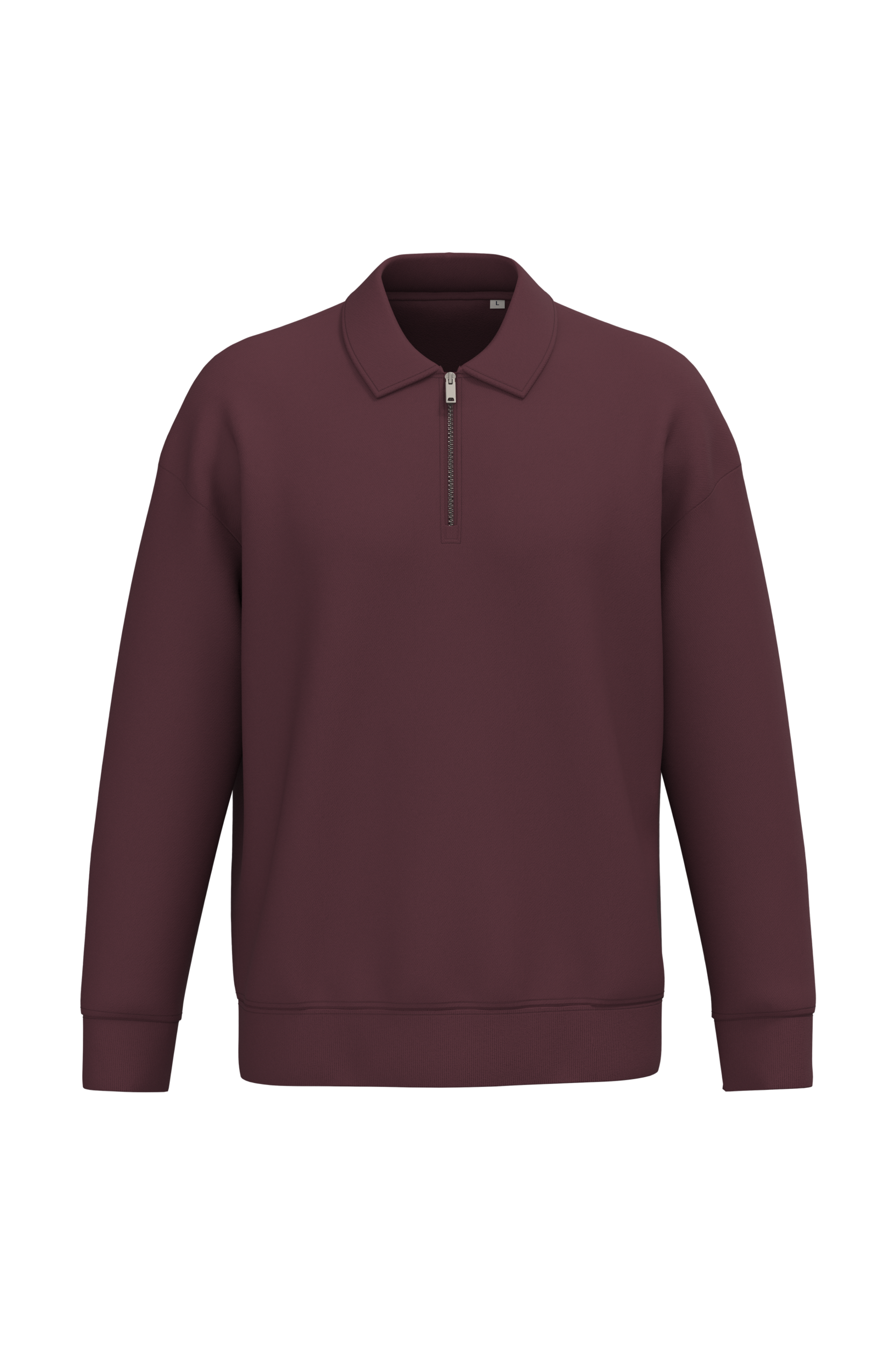 Miniature 2 pour Sweat-shirt écoresponsable quart zip col polo à épaules tombantes unisexe