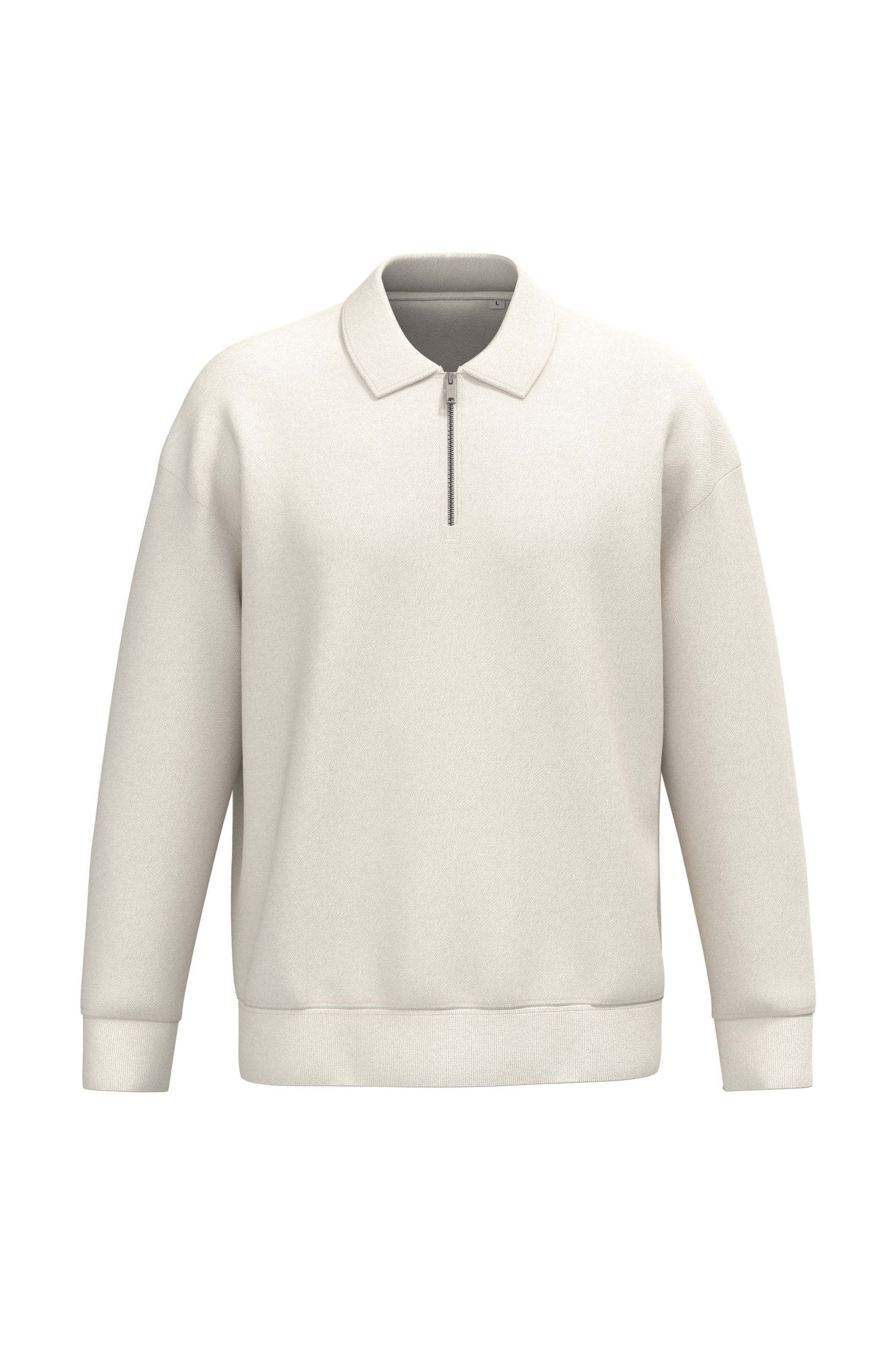 Miniature 3 pour Sweat-shirt écoresponsable quart zip col polo à épaules tombantes unisexe