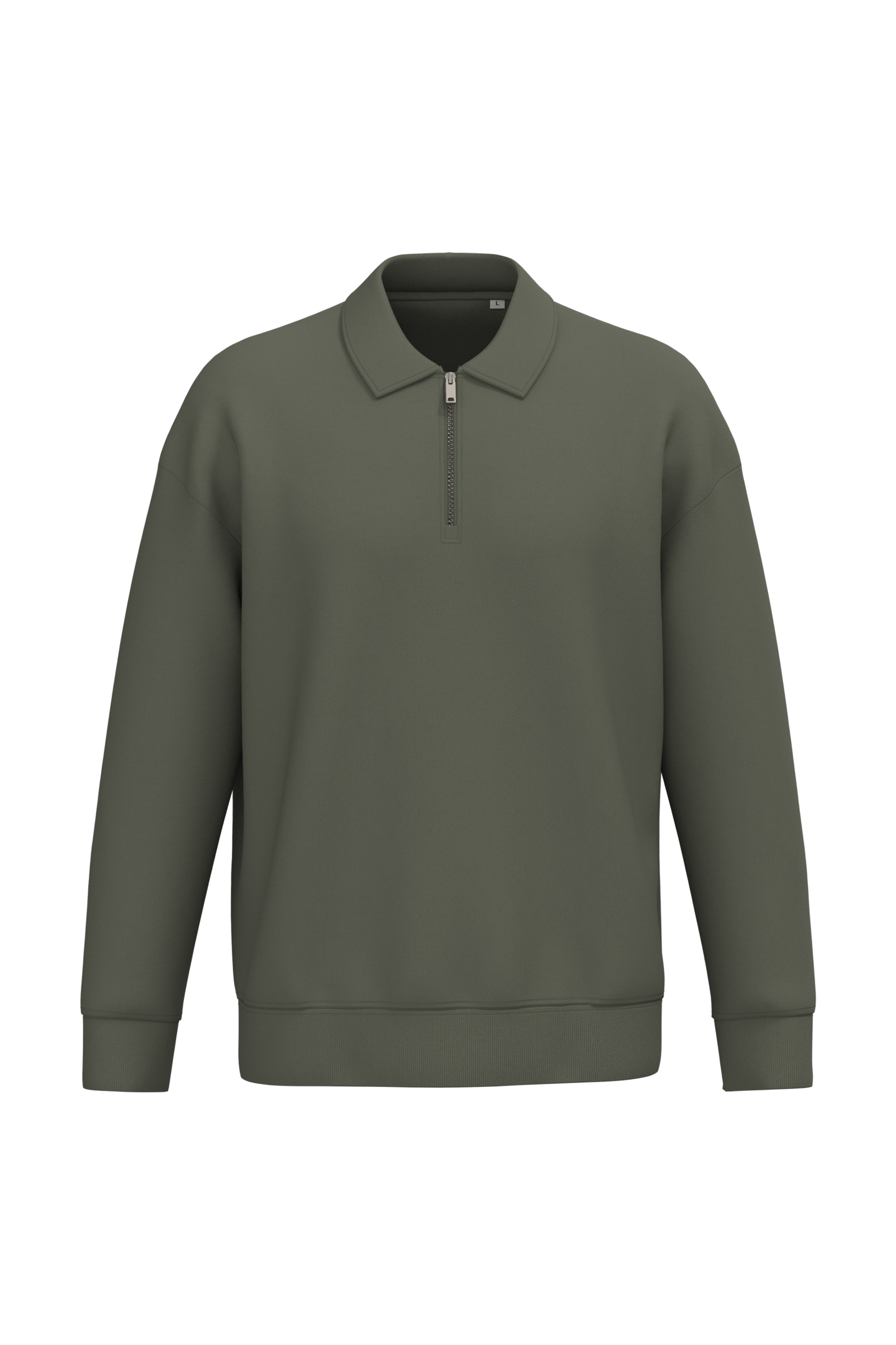 Miniature 5 pour Sweat-shirt écoresponsable quart zip col polo à épaules tombantes unisexe