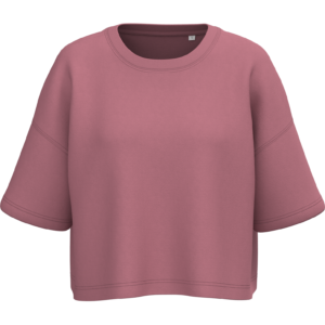 Visuel Sweat-shirt crop à manches courtes col rond femme