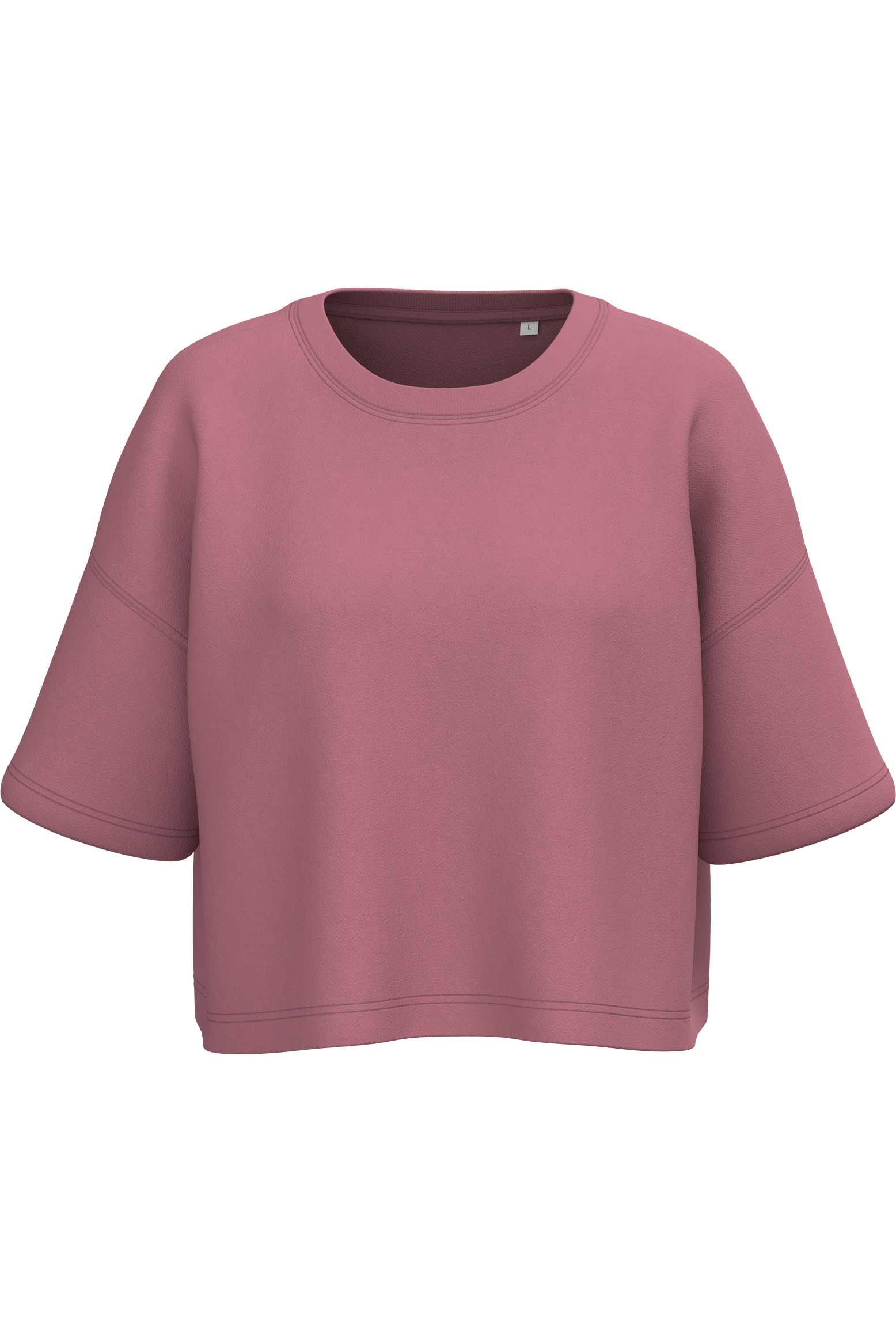 Miniature 1 pour Sweat-shirt crop à manches courtes col rond femme