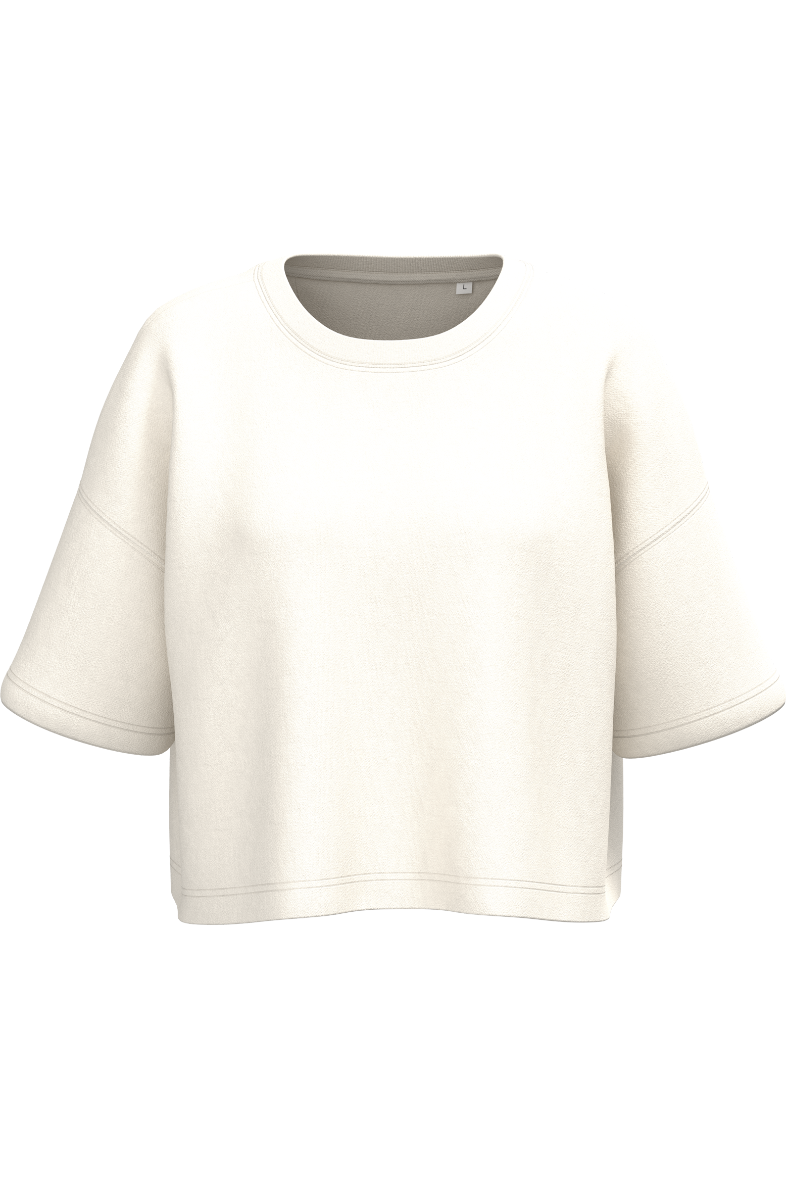 Miniature 3 pour Sweat-shirt crop à manches courtes col rond femme